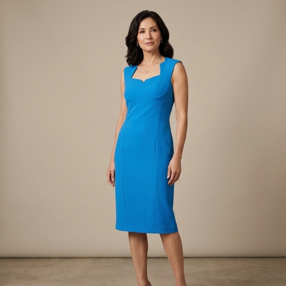 Tahari Arthur S. Levine Plunge Sheath Dress